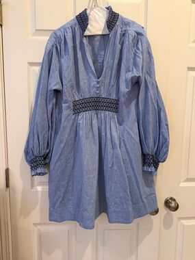 Tuckernuck Light Blue Smocked Waist Midi Dress